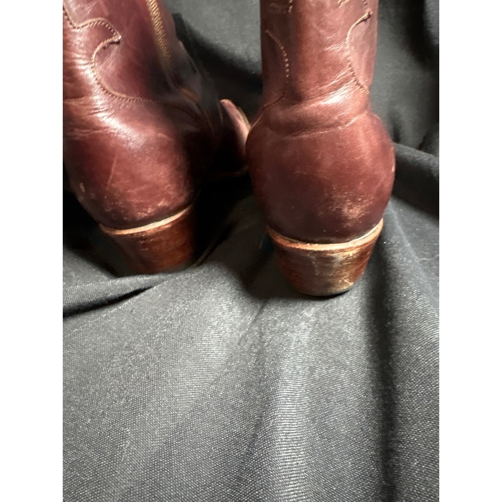 Charlie 1 Horse Womens Brown Leather Western Ankle Boots 6500 Brazil Size 8B - Picture 6 of 6